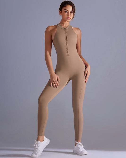 JASMINE - Scrunch Jumpsuit - Toffee